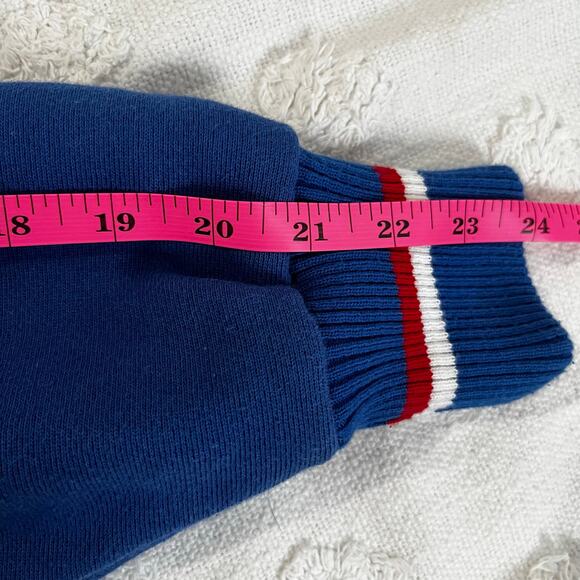 Vintage 90’s NFL Giants Turtleneck Pullover Sweatshirt Blue Men’s L Made In USA - Picture 10 of 11